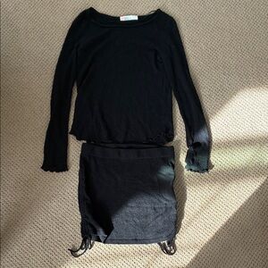 Free People Black Two-Piece Set